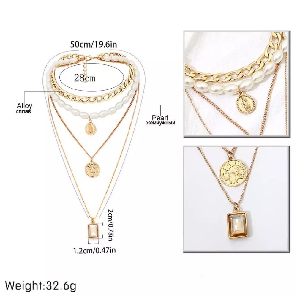 LAST ONE!  pearl chain necklace set ✰ - Picture 3 of 4